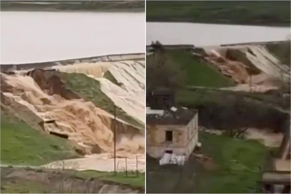 Доғистонда Гежух сув омбори тўғони ёрилди, кўприк қулаб тушди (видео)